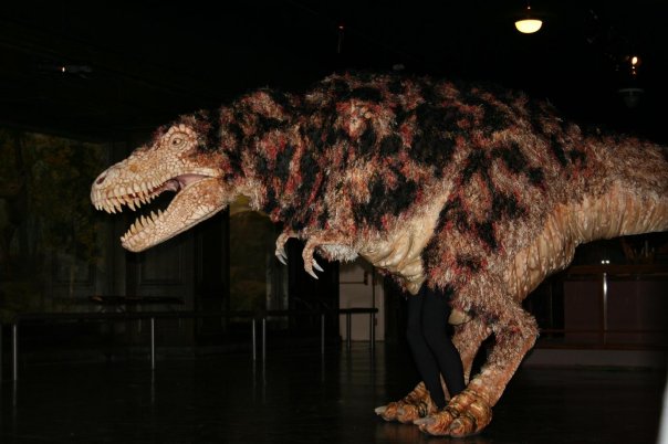 Nick Rogers as a juvenile t-Rex at the Los Angeles County Museum of Natural History.