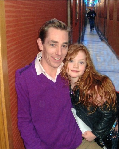 2009 with Ryan Tubridy, TV Presenter of the Late Late Show RTE1 Television prior to first ever live performance on the Late Late Toy Show having been chosen from nationwide auditions