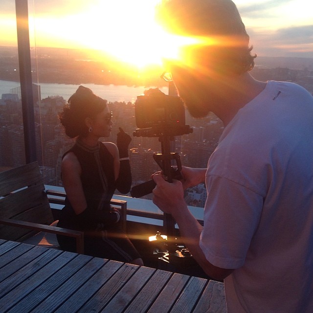 Filming a reel on the top floor of my client's apartment in Manhattan.