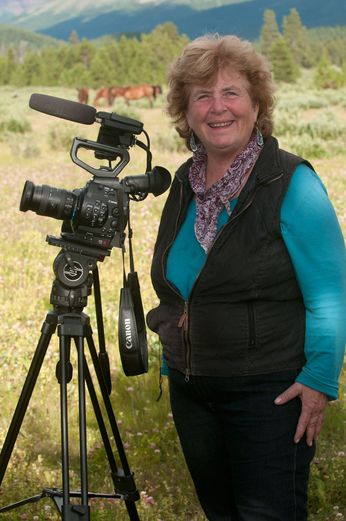 Susan Feddema-Leonard, Cinematographer on a production shoot.