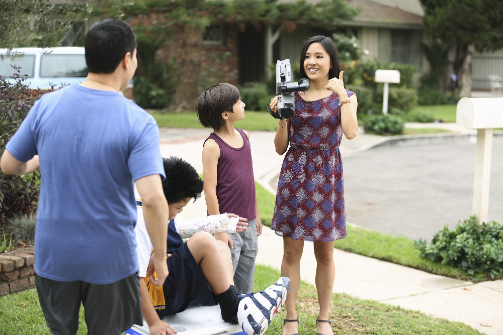 Still of Randall Park, Constance Wu, Forrest Wheeler and Hudson Yang in Fresh Off the Boat (2015)