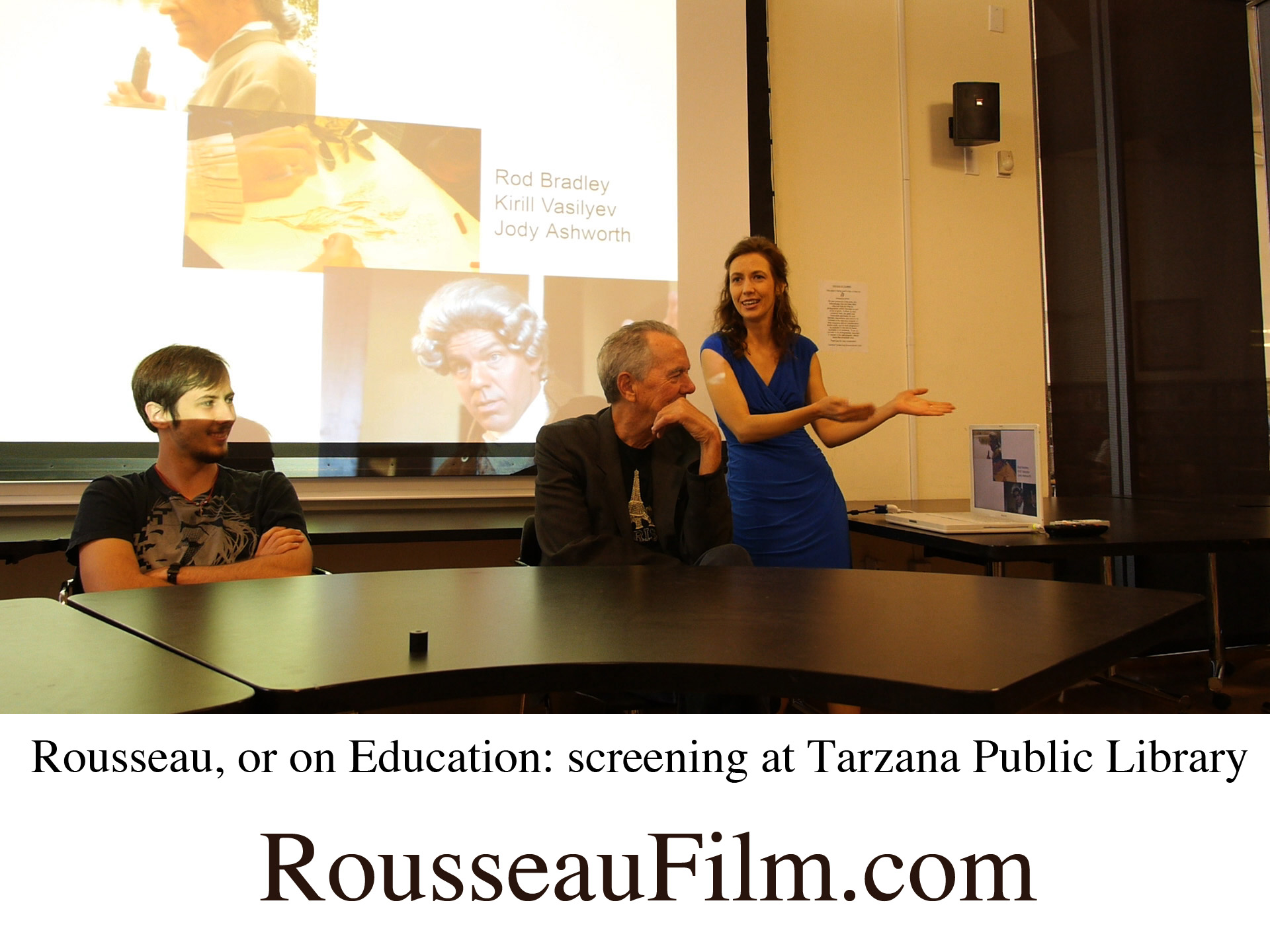 Anya Zinoveva, Neil Flowers and Kirill Vasilyev - Rousseau, or on Education screening at Tarzana Publlic Library