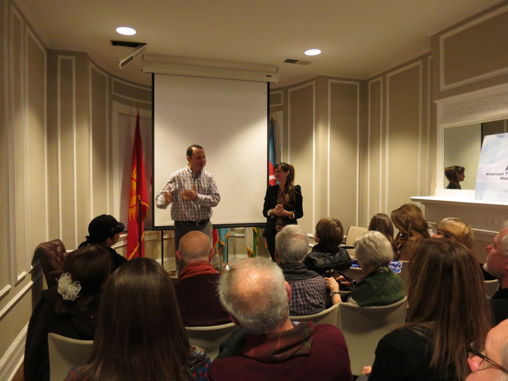 Serif Yenen is answering questions about his film Istanbul Unveiled at the American Turkish Association of Washington D.C. (ATA-DC) in December 2013.