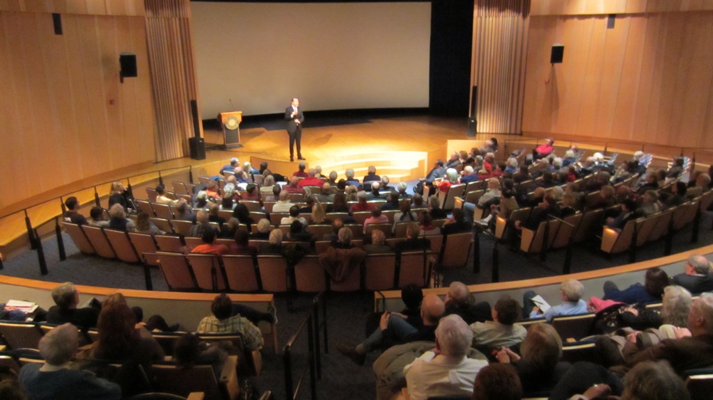 Serif Yenen is making a presentation about his film during its premiere at the Smithsonian Institute in Washington D.C.