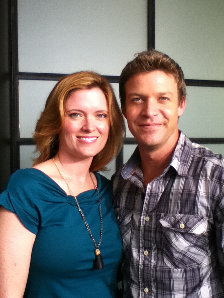 Matt Passmore and Tamara Jones on the set of The Glades