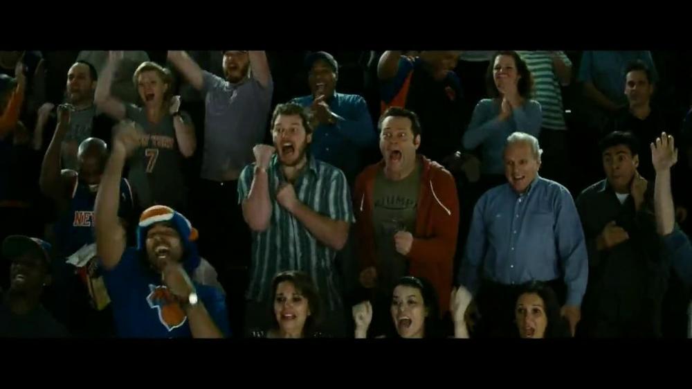 Still of Marisa Dales cheering in the Game scence in Delivery Man by Ken Scott.