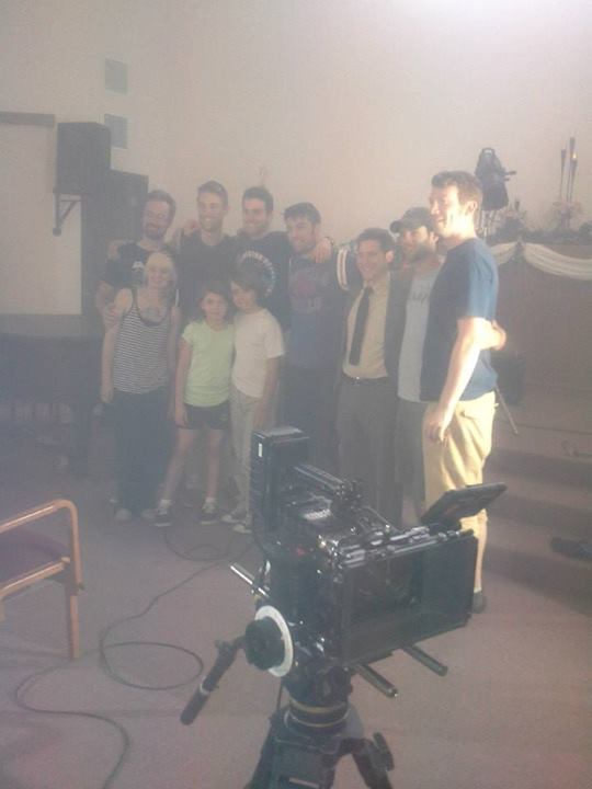 Jean Nasser with the Crew after shooting the Lead for the Music Video 