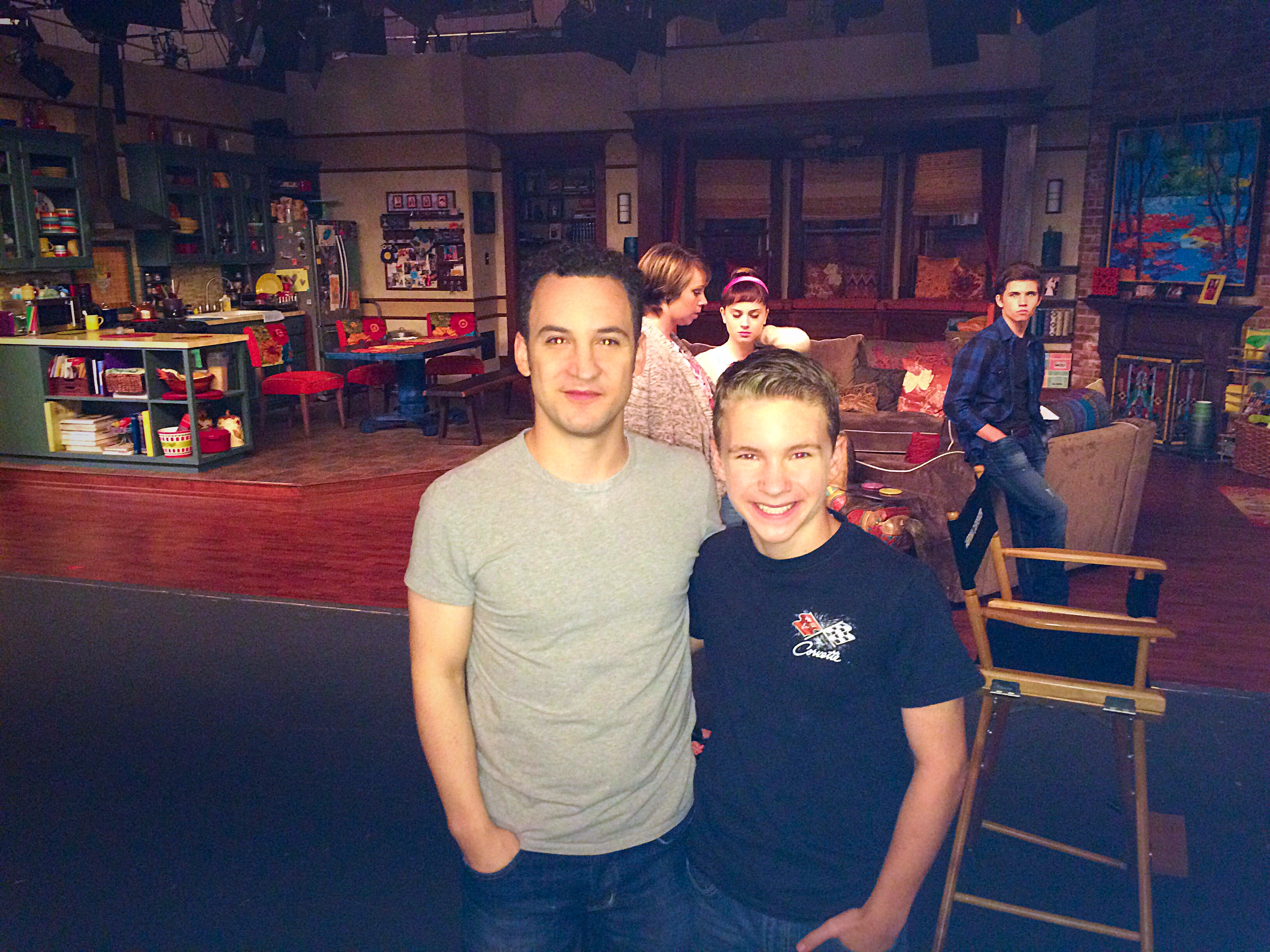 Justin Ellings with Ben Savage on the Set of Girl Meets World