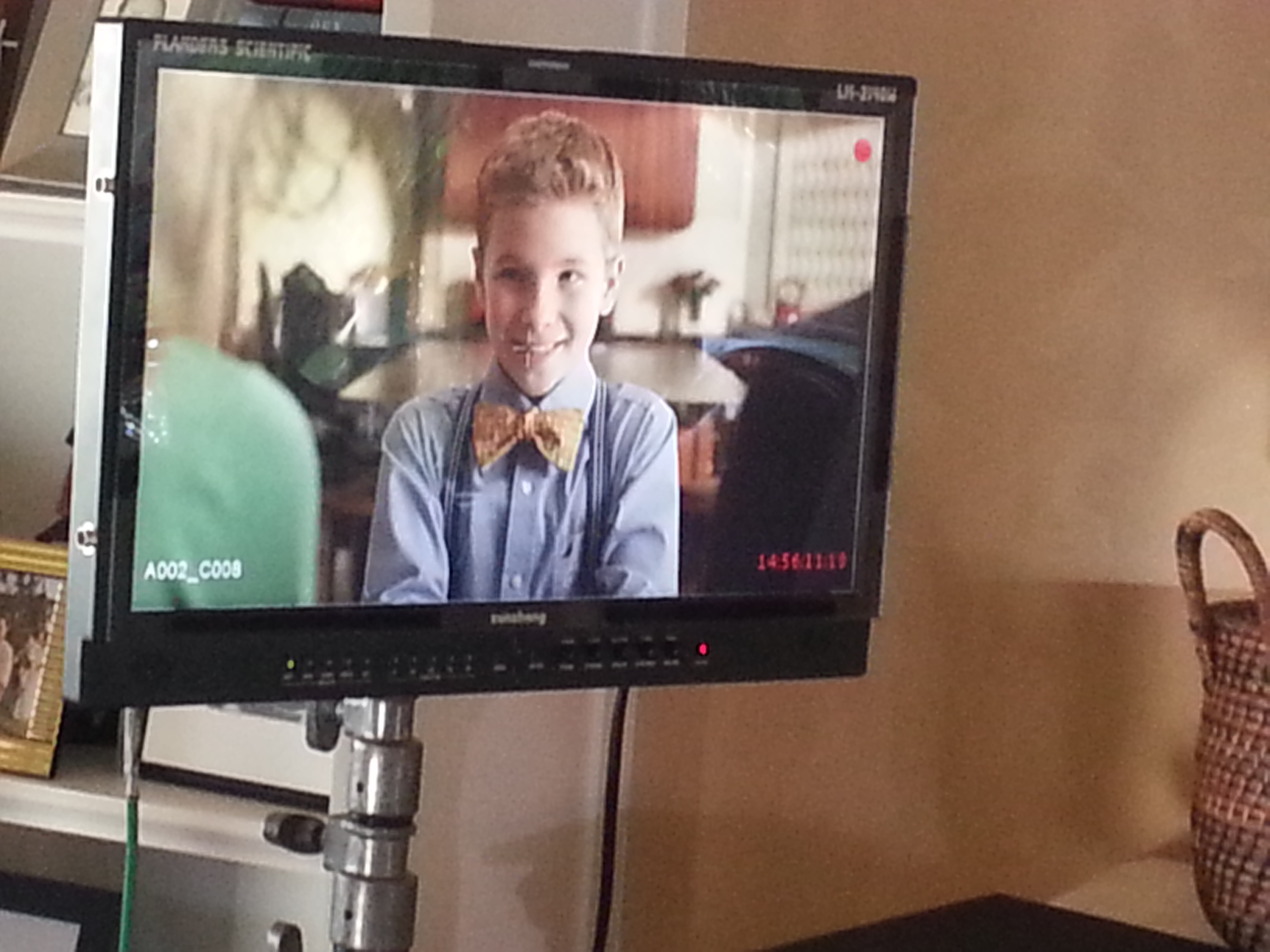 Justin Ellings (aka Leonard) on set filming a Lynx Grills commercial