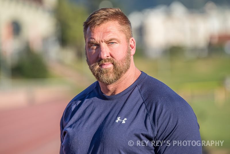 Mike on football field