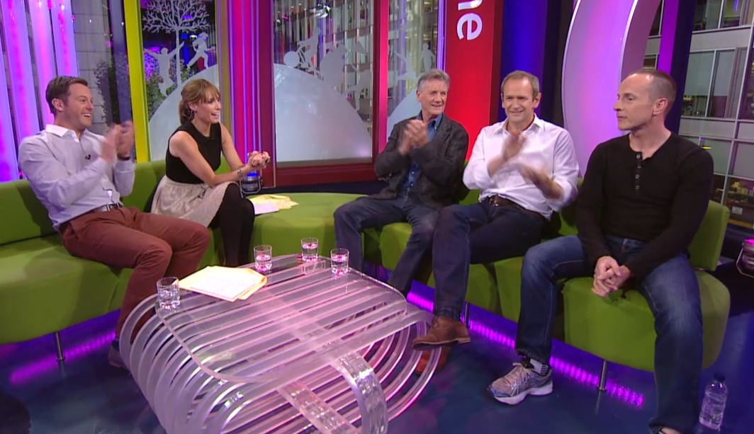 Alex Flynn on the BBC1 One Show October 17, 2012 With Michael Palin and Alexander Armstrong