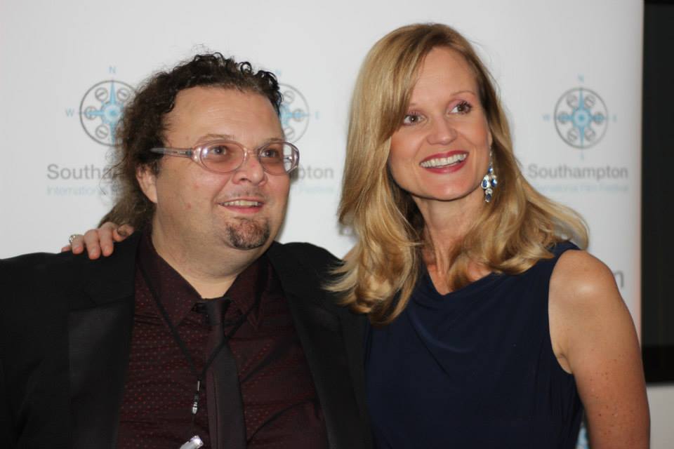 UK Director Mark Pressdee and Cheryl celebrating their wins at the Southampton International Film Festival, UK. 2013