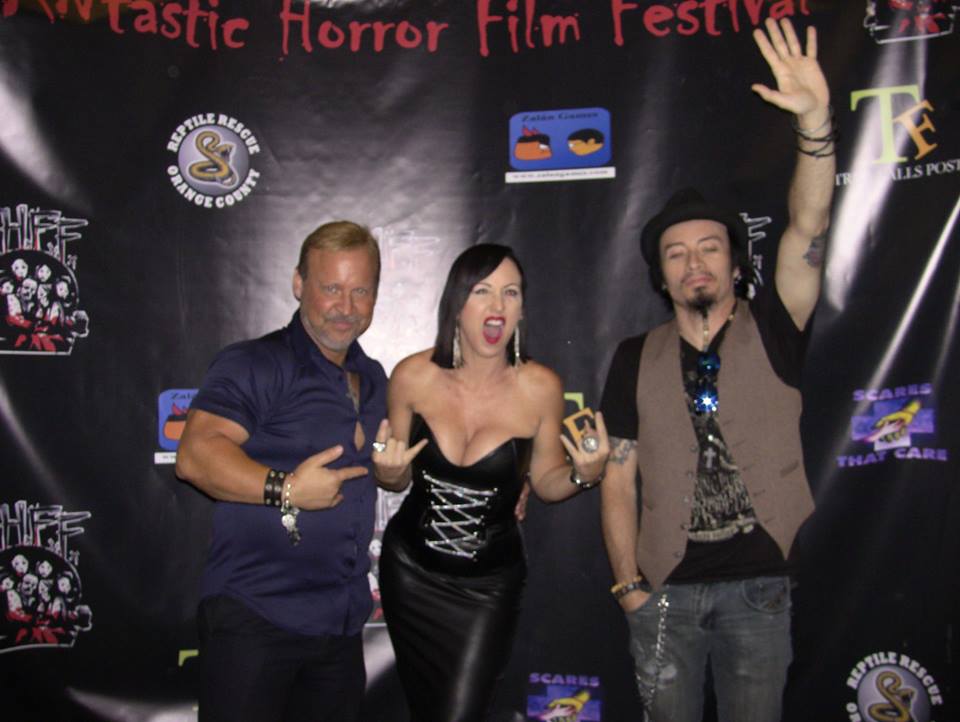 Actor Marv Blauvelt, Actress/Producer Sheri Davis, and Actor/Musician Billy Blair at Fantastic Horror Film Festival in Sand Diego, CA for the screening of their short film by Spencer Gray, 