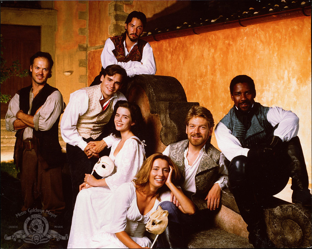 Still of Kenneth Branagh, Keanu Reeves, Denzel Washington, Kate Beckinsale, Michael Keaton, Robert Sean Leonard and Emma Thompson in Much Ado About Nothing (1993)