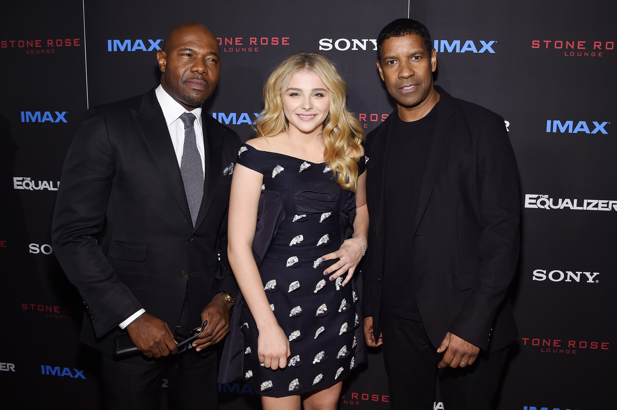 Denzel Washington, Antoine Fuqua and Chloë Grace Moretz at event of Ekvalaizeris (2014)