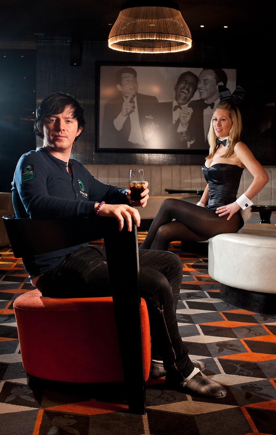 Photoshoot for Poker Player magazine at Playboy Club London