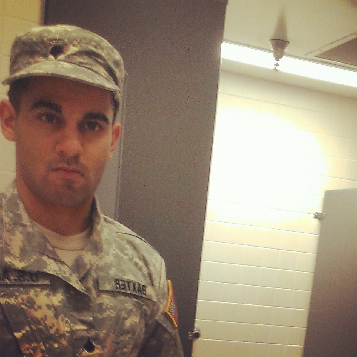 Sandeep Sharma on set as SPC Ryan Baxter for an Army project