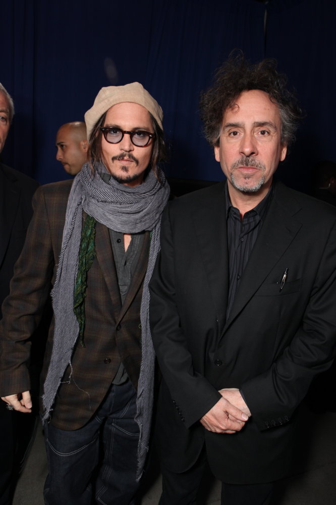 Johnny Depp and Tim Burton at event of Alisa stebuklu salyje (2010)