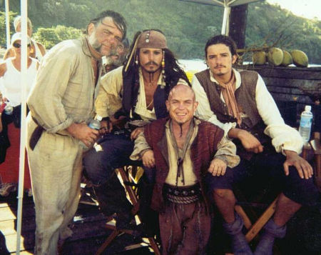 Kevin McNally, Johnny Depp, Martin Klebba, Orlando Bloom