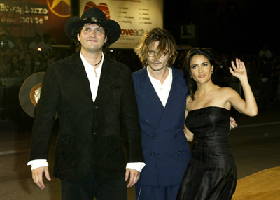 Johnny Depp, Salma Hayek and Robert Rodriguez at event of Karta Meksikoje (2003)