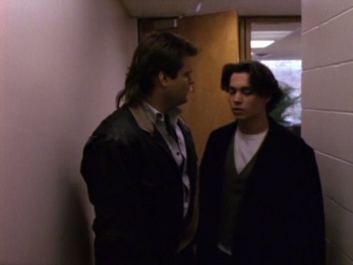 Still of Johnny Depp and Peter DeLuise in 21 Jump Street (1987)
