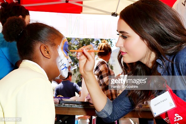 Lauren Franco serves at the Los Angeles Mission Summer Block Party 2015