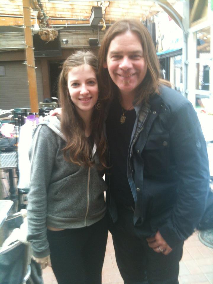 Cleo Tellier and Alan Doyle on set for a music video. (2012)