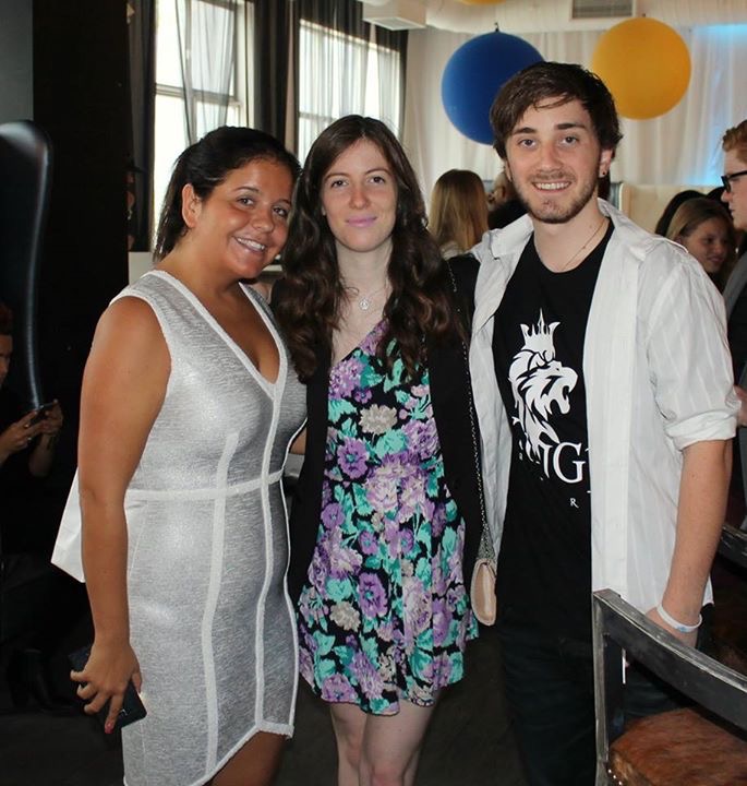 Cleo Tellier, Austin MacDonald and publicist Karine Delage at the 2015 TIFF Karyzma Lounge.