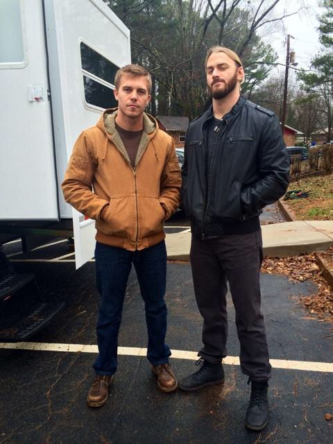 Justin Kucsulain along side Michael Roark on set of season 2 of Finding Carter