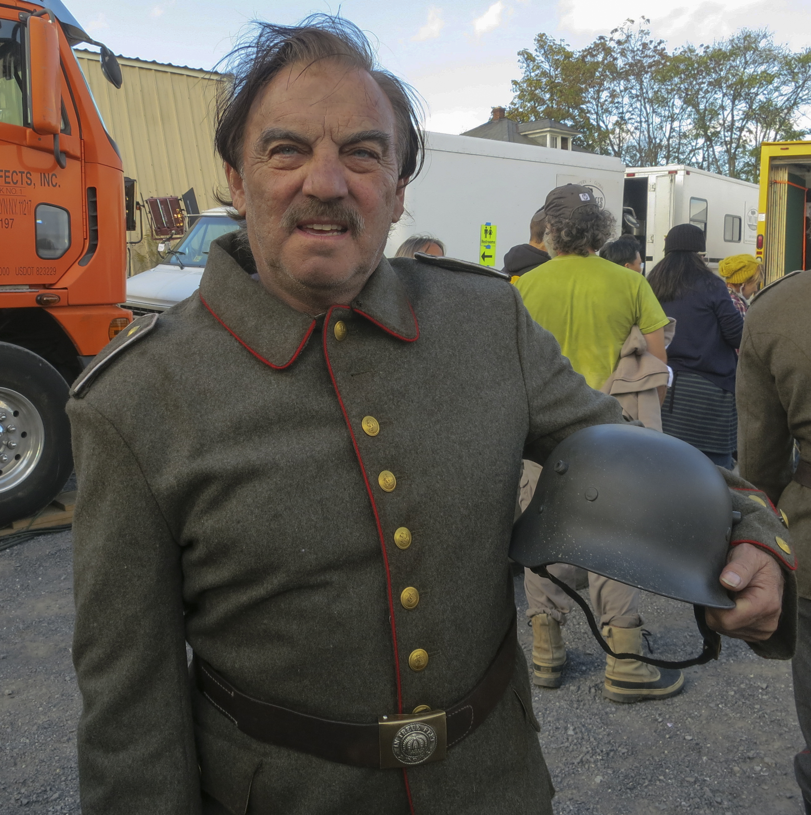 On the set for The World Wars.