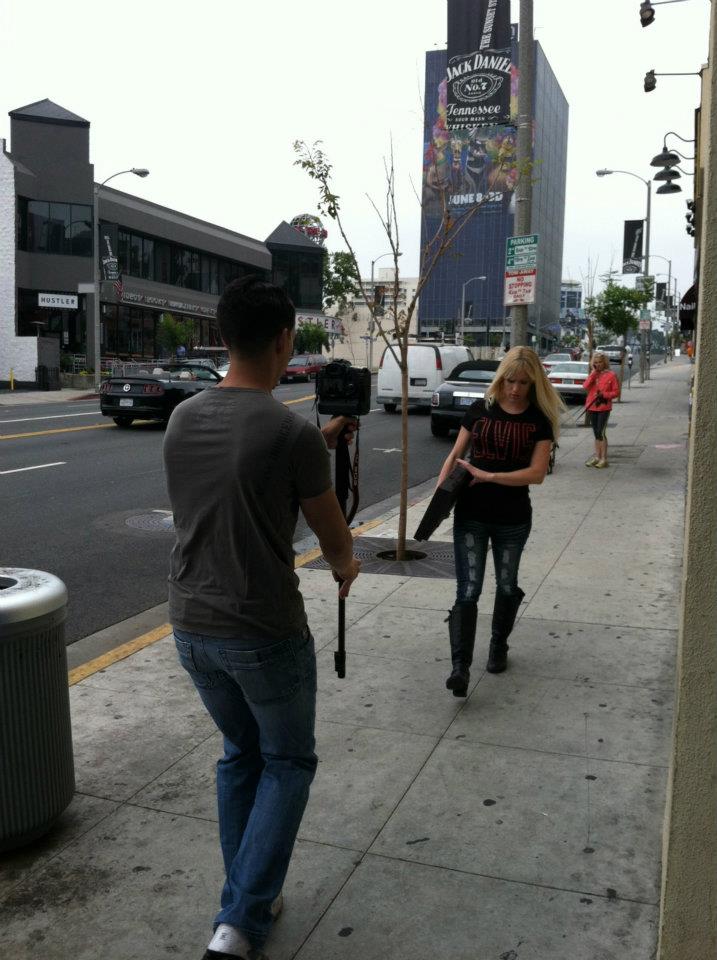 Behind the scenes from the Rocker Rags video shoot. Hollywood 2012