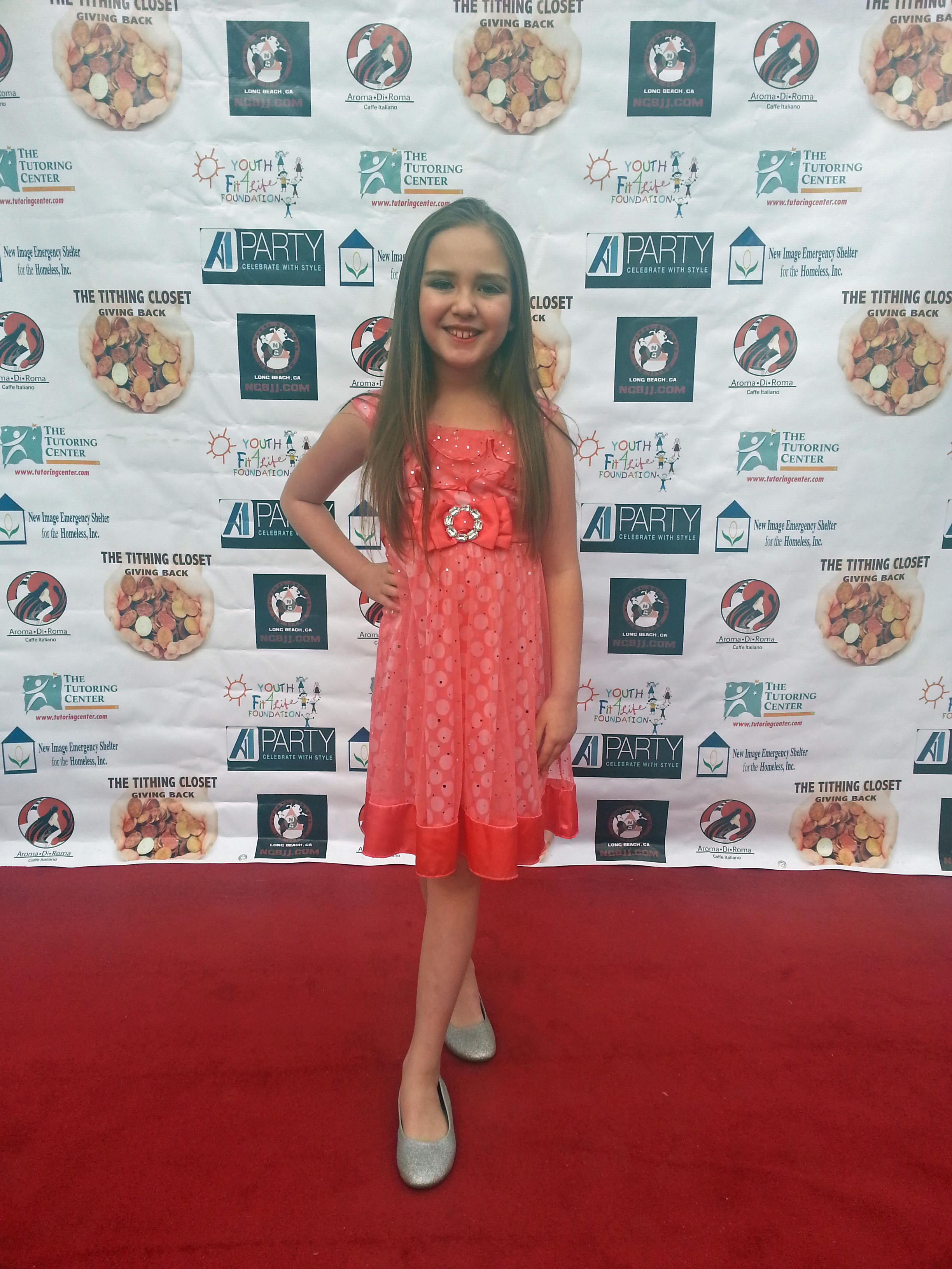 Hannah on the red carpet for the Long Beach Fashion Show