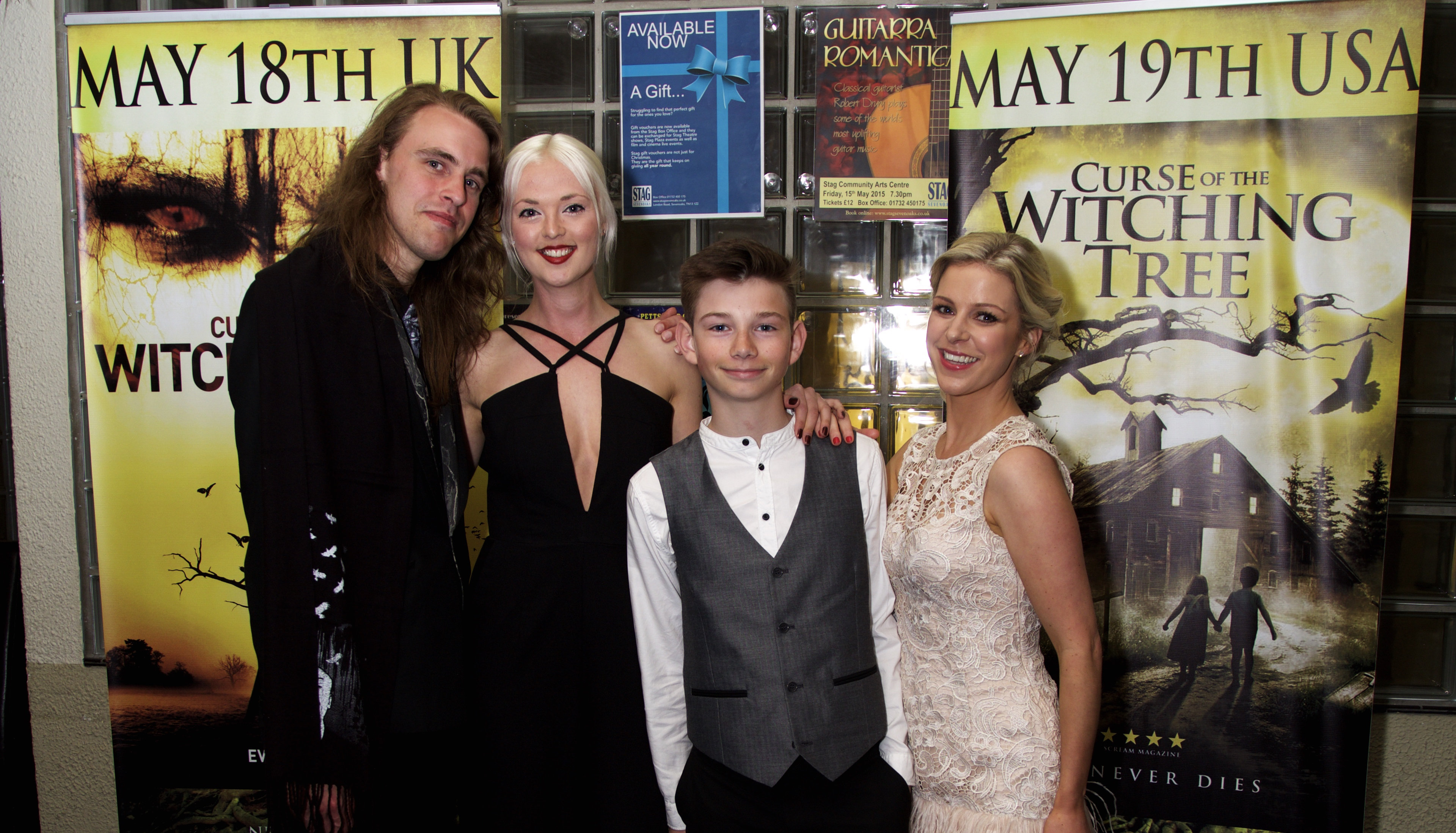 Writer, Producer & Director James Crow with The Thorson horror family, Lucy Clarvis, Lawrence Weller & Sarah Rose Denton at Curse of the Witching Tree Premiere.