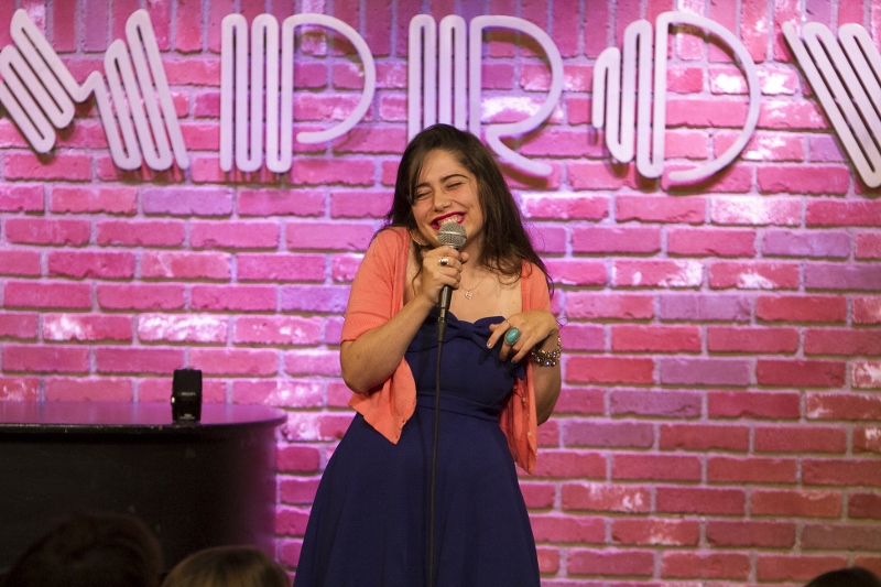 Natasha Capp performing stand-up at The Hollywood Improv.