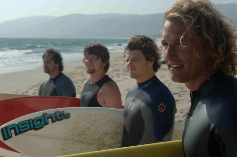 Still of Matthew McConaughey, Zachary Knighton, Nathan Phillips and Todd Stashwick in Surfer, Dude (2008)