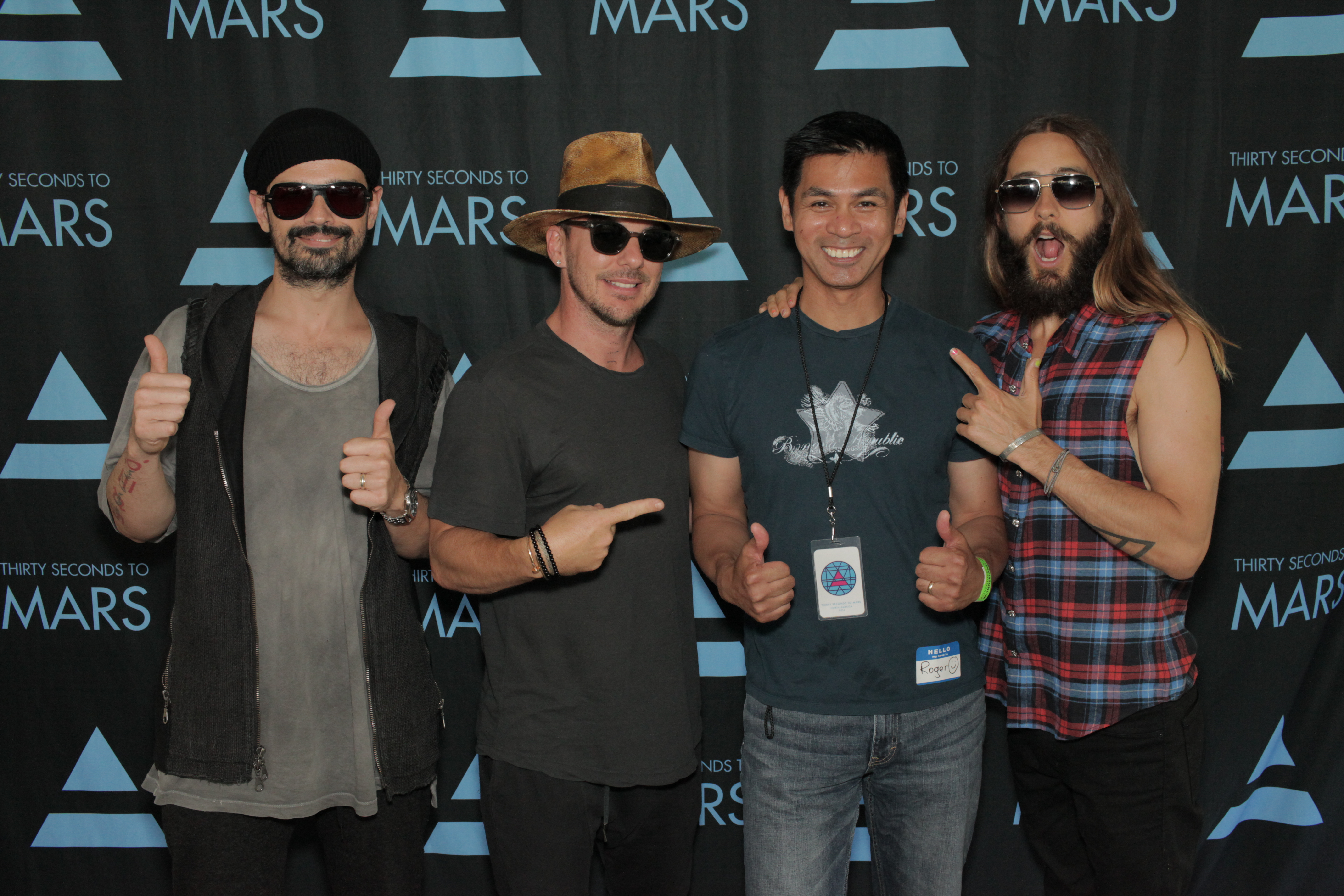 Thirty Seconds to Mars, an American rock band from Los Angeles, California. (L-R) Tomo Milicevic, Shannon Leto, Roger Anthony and Jared Leto. Jared Leto won the 2014 Academy Award for Best Actor in a Supporting Role for Dallas Buyers Club.