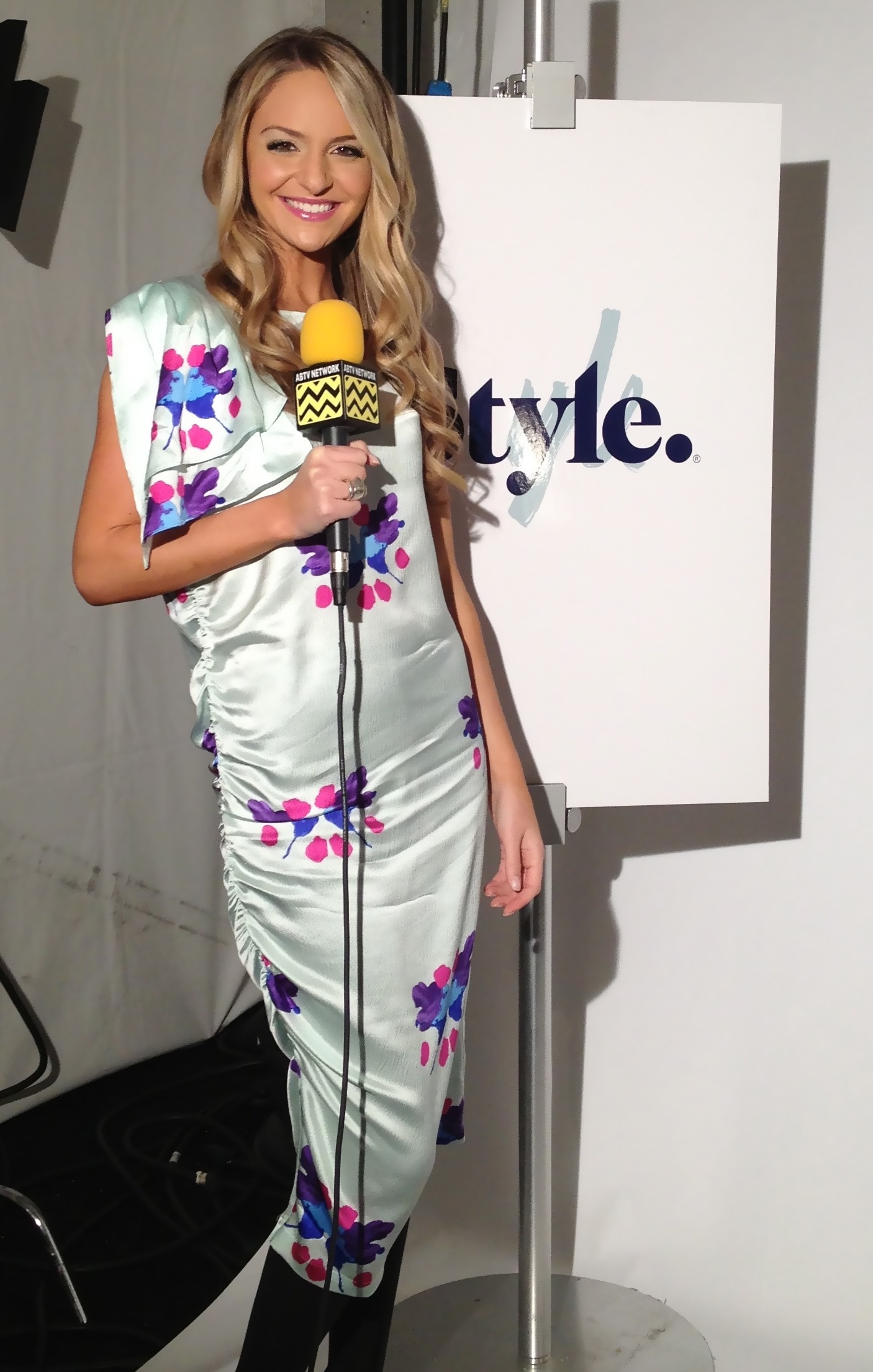 Jackie Miranne Backstage At Mercedes Benz Fashion Week
