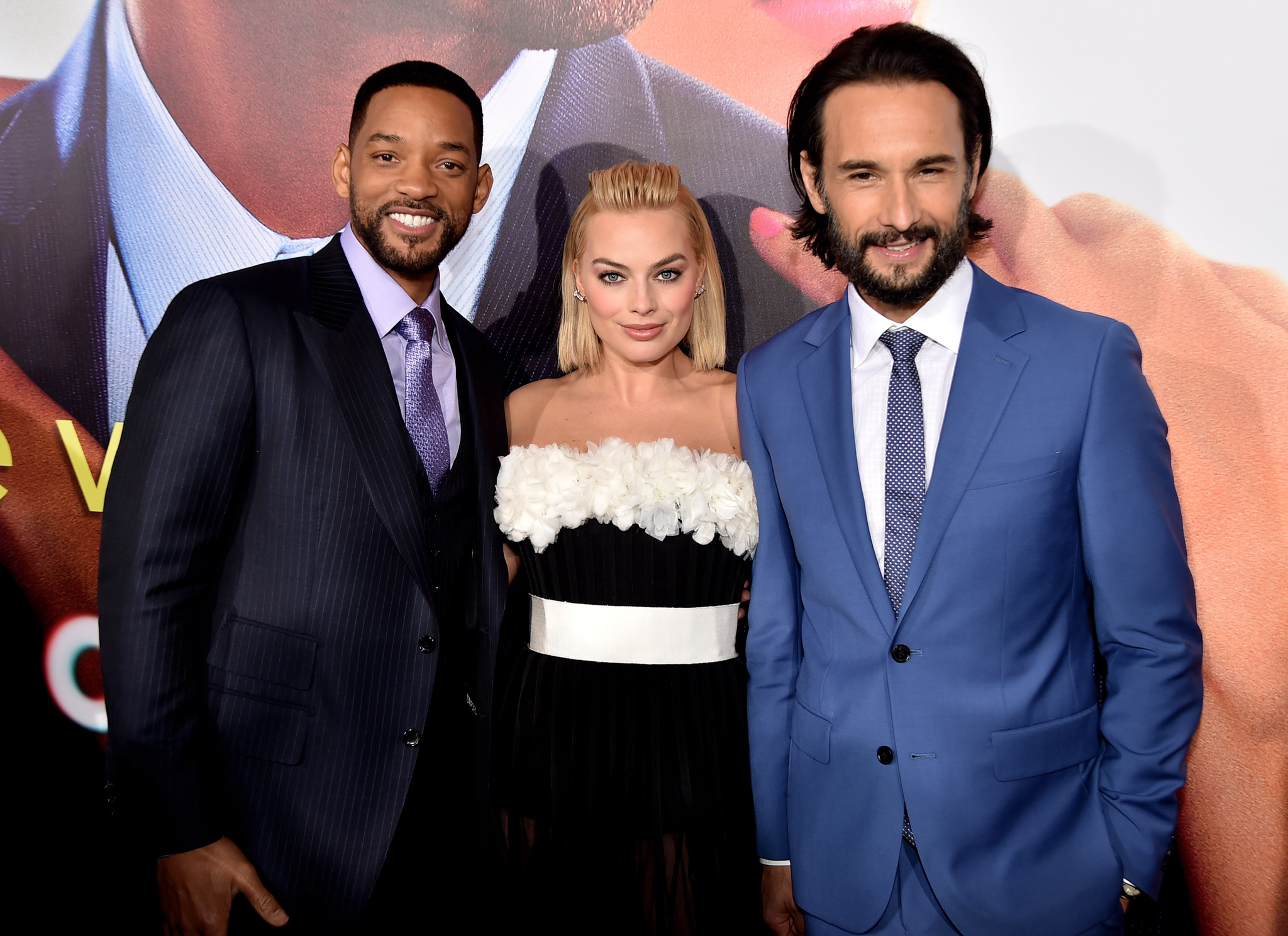 Will Smith, Rodrigo Santoro and Margot Robbie at event of Susikaupk (2015)