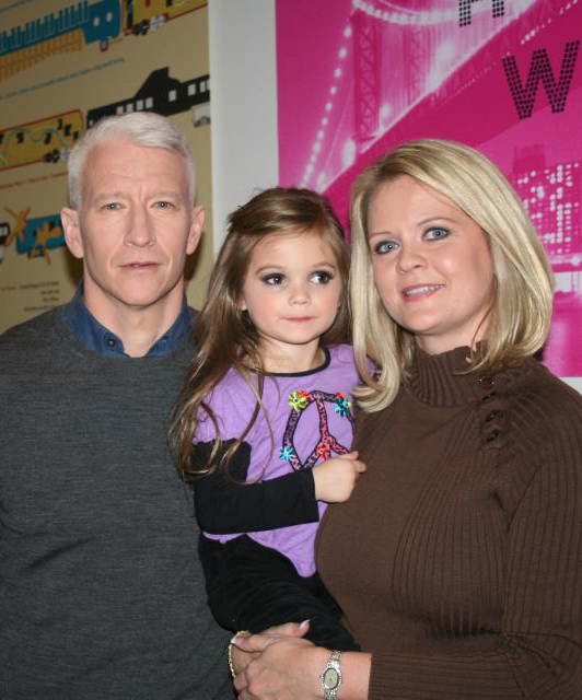 Wendy and Paisley Dickey with Anderson Cooper, backstage on the Anderson Cooper set.