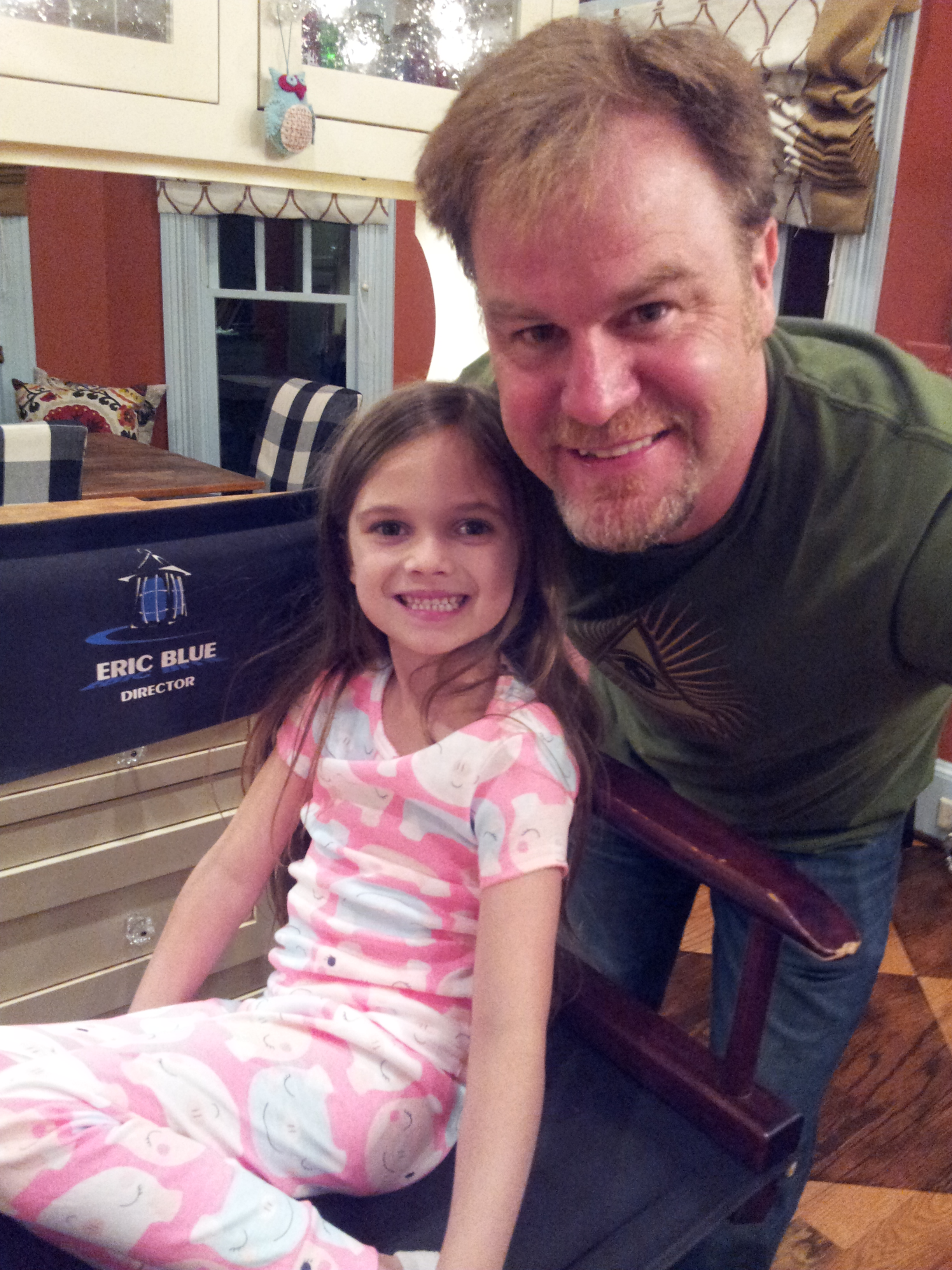 Paisley on set of Beacon Pointe with Producer Eric Blue.