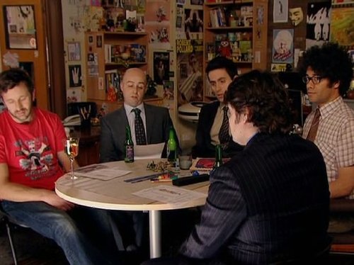 Still of Chris O'Dowd, Richard Ayoade, Simon Snashall, Charlie Baker and Ed Weeks in The IT Crowd (2006)