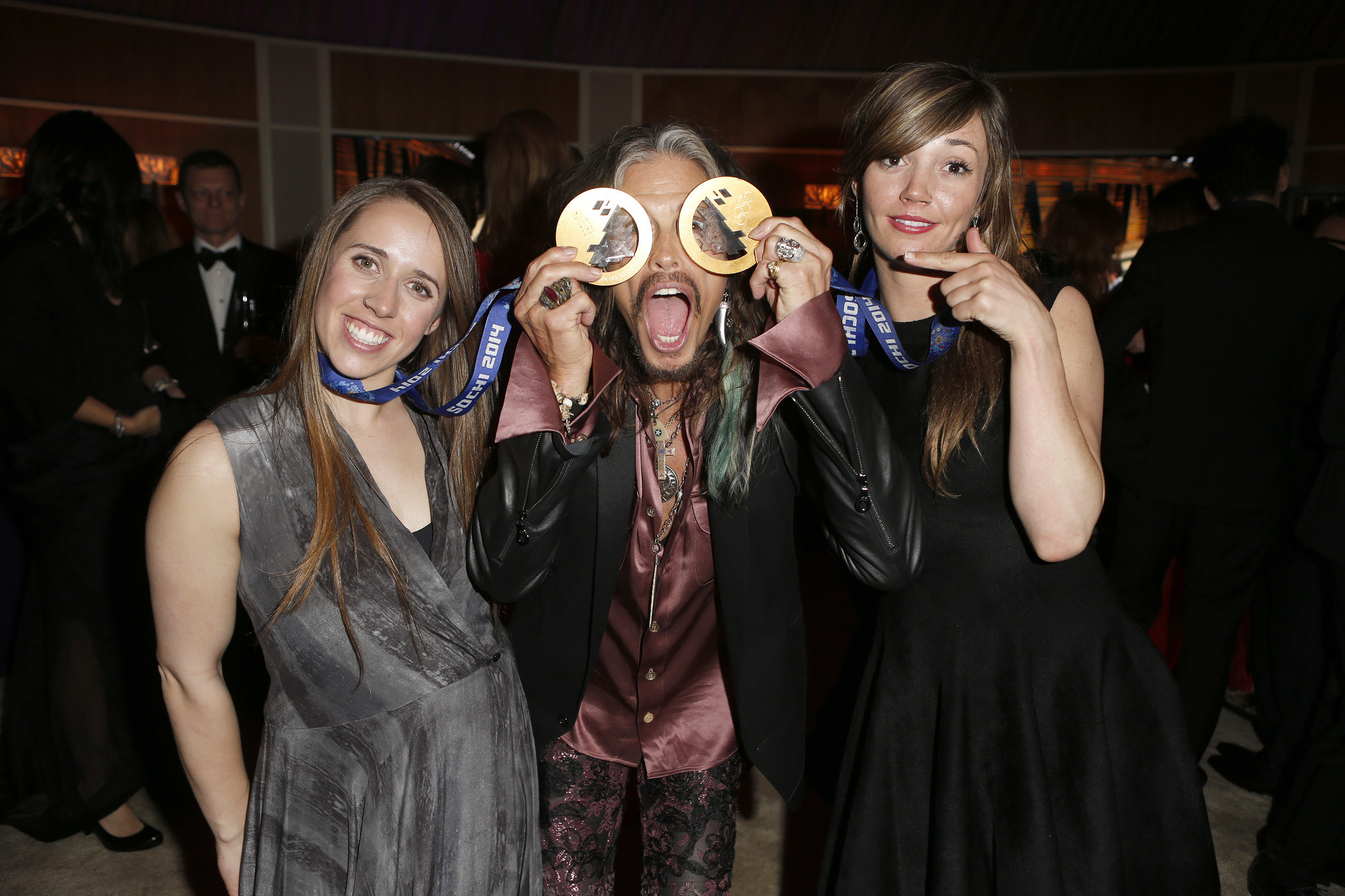 Steven Tyler, Mikaela Shiffrin and Maddie Bowman