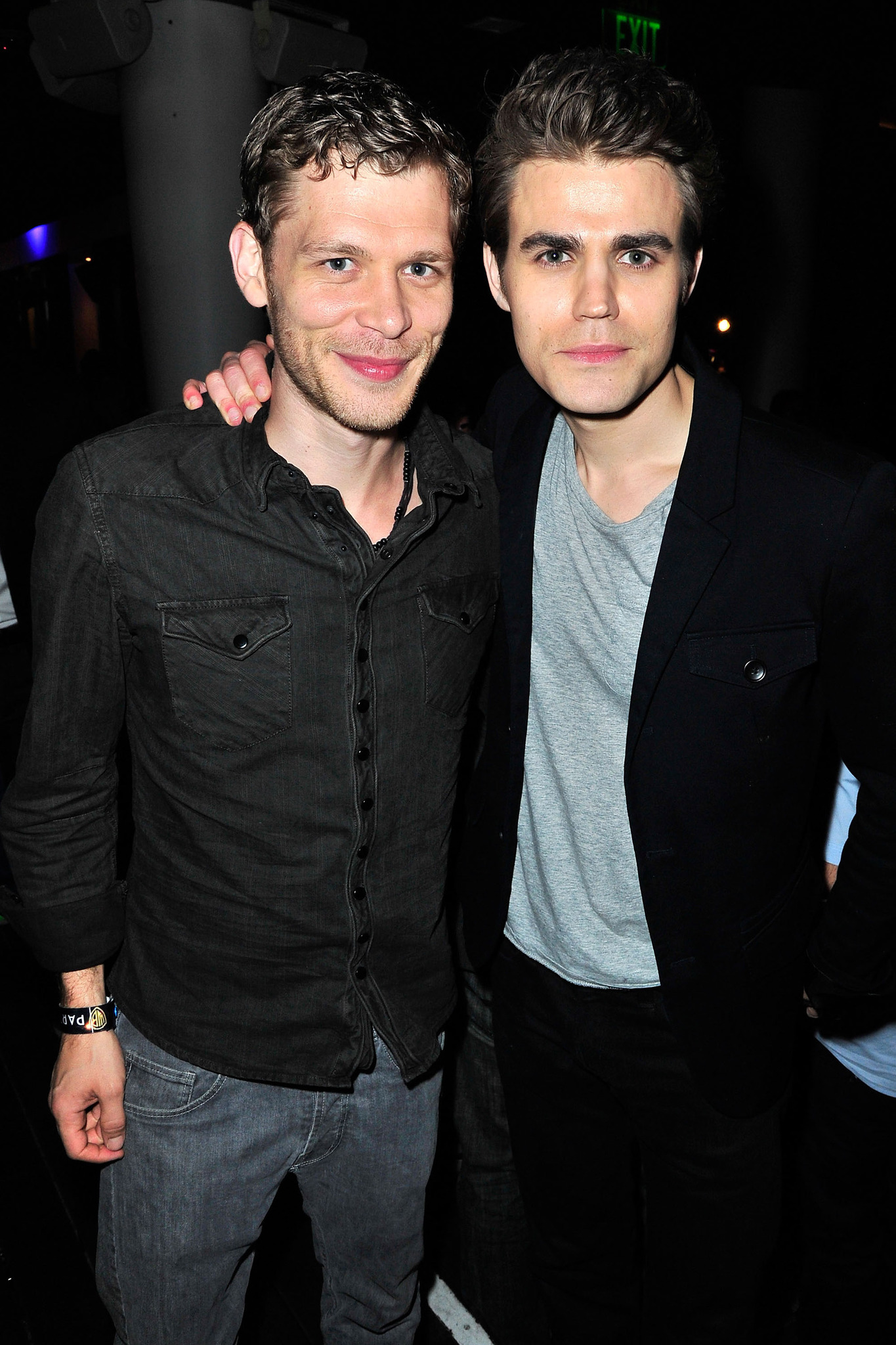 Joseph Morgan and Paul Wesley at event of Zmogus is plieno (2013)