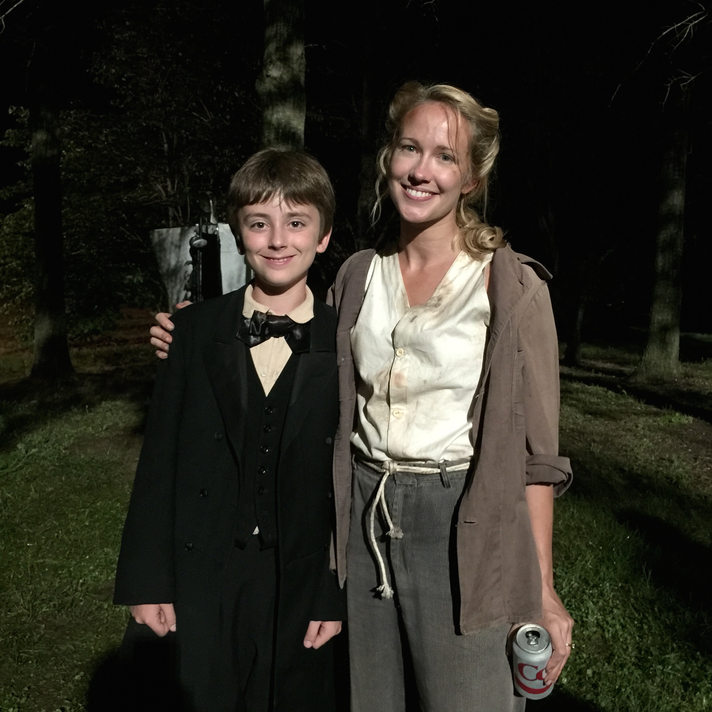 Harp Sandman and Anna Camp on the set of Brave New Jersey (2016)