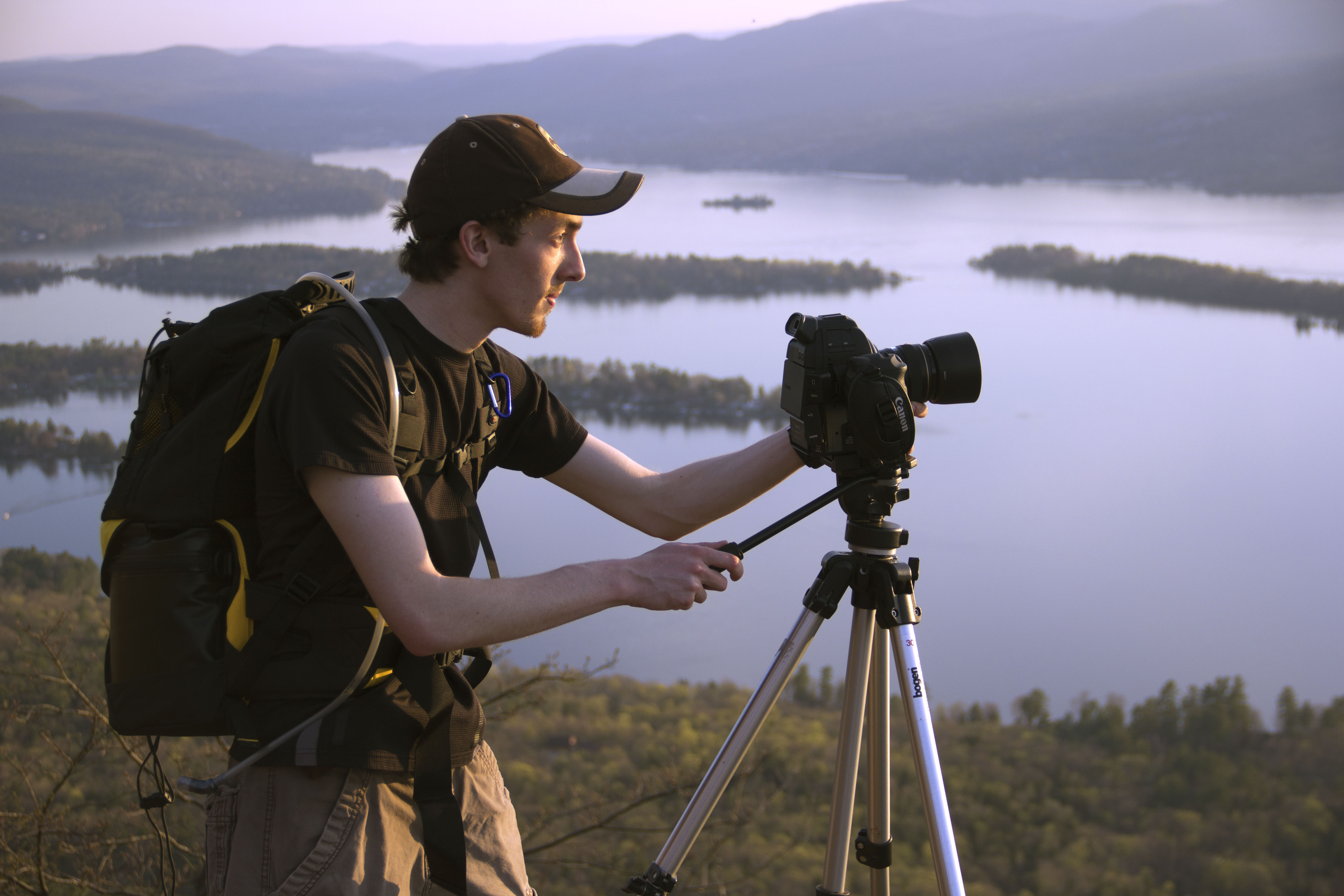 Blake Cortright filming in the Adirondack Park of Upstate NY for 