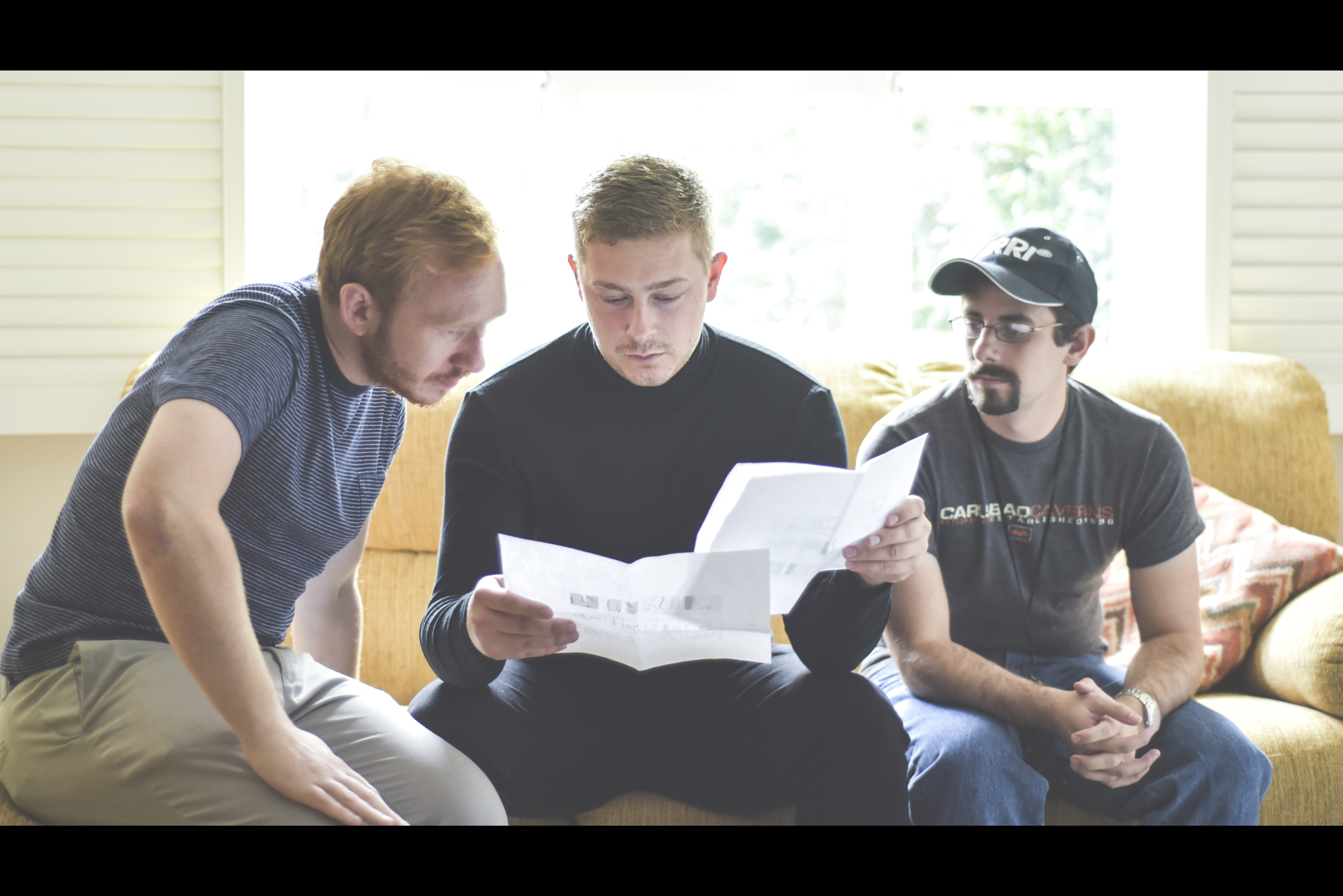 Luke Mordue, Tom Westgate & Bryan Cook on set of Add Me