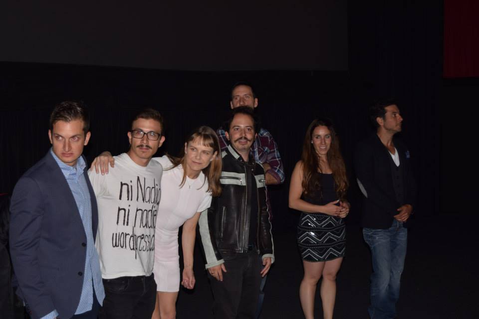 Edy Lan (behind) with producers Salomón Askenazi, Isaac Ezban, Miriam Mercado and actors Fernando Álvarez Rebeil, Nailea Norvind, Raúl Méndez presenting THE INCIDENT at his premiere in Mexico City.