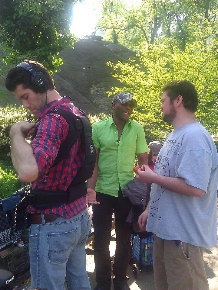 Behind the scene pic of Richard's 1st comedy sketch entitled: Tyrone The Central Park Beggar