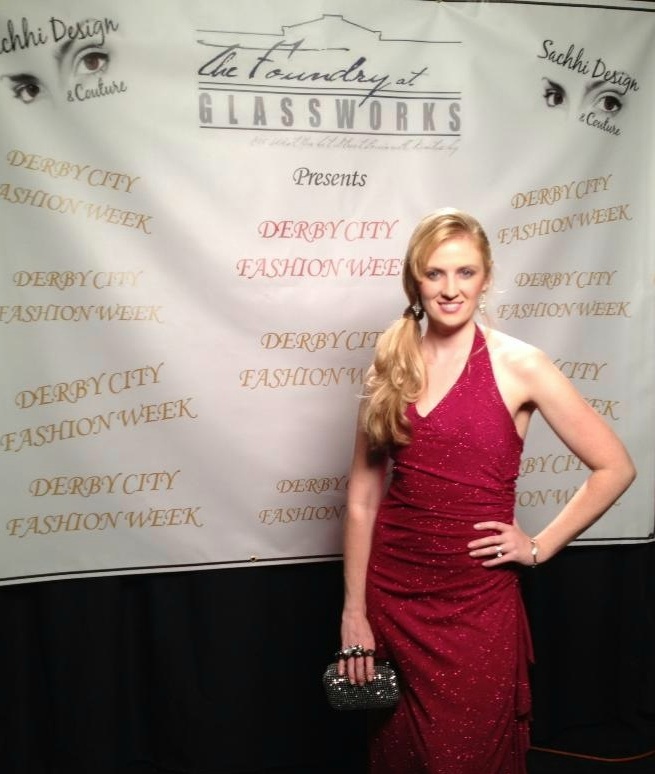 Sarah Turner Holland in Louisville, KY on the Red Carpet for Derby City Fashion Week.