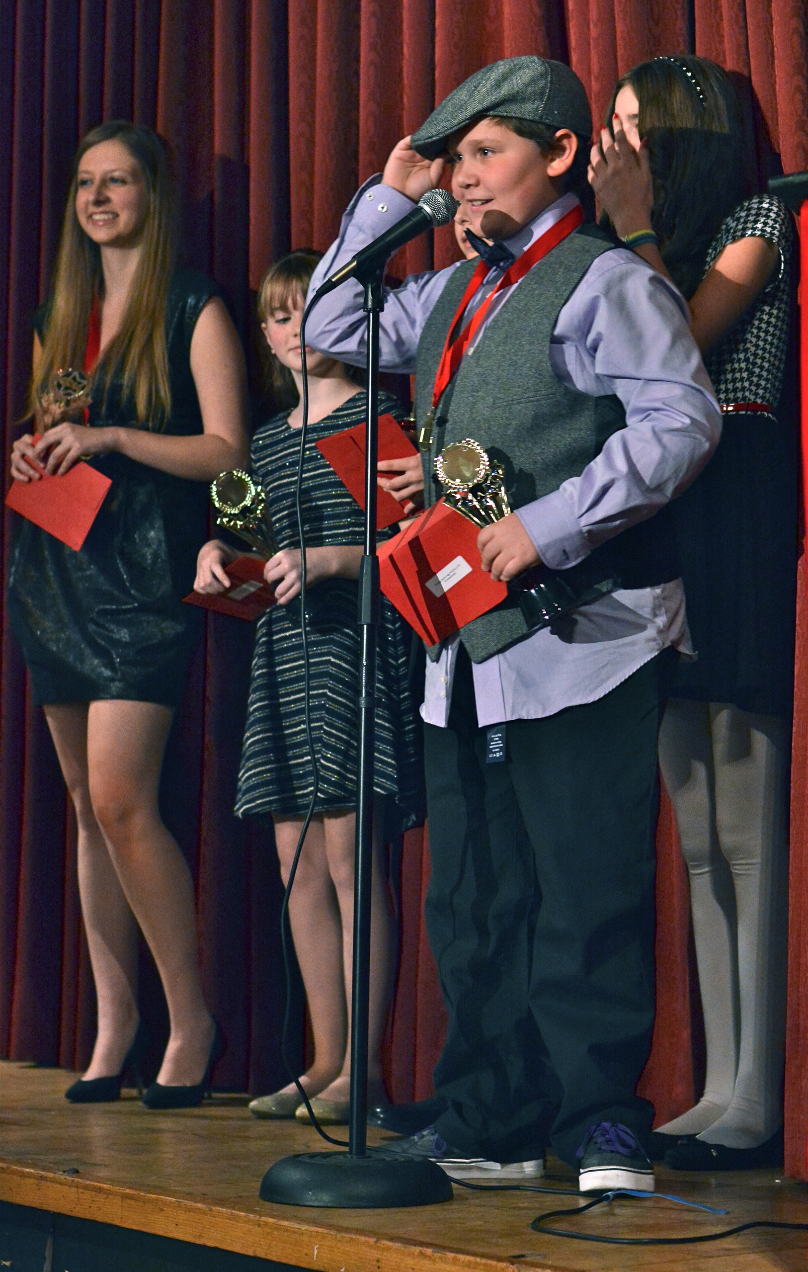 CJ accepting his 2014 Joey Award